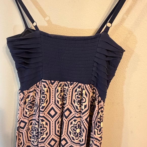 Anthropologie Lilka Navy and Cream Geometric Strap Maxi Dress - Picture 5 of 11